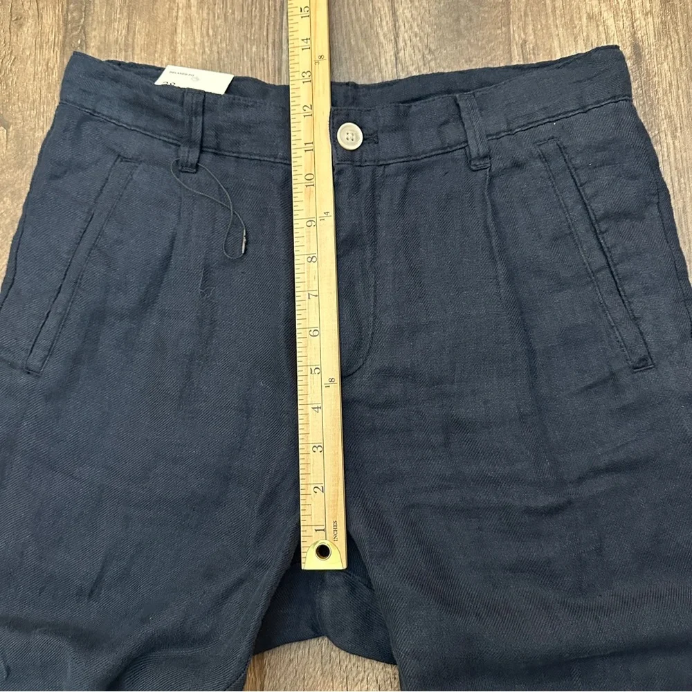 Zara 100% Linen Relaxed Fit Pants Men’s Size 30 Navy Blue